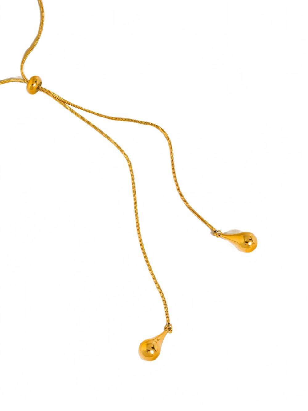NEW FLANERIE BY MAIQ the marlowe lariat necklace in yellow gold